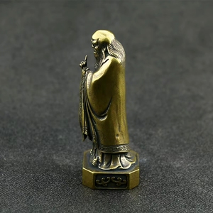 Statue de <span class=keywords><strong>Lao</strong></span> <span class=keywords><strong>Zi</strong></span> en cuivre pur CA 289 - Sculpture d'art moderne pour la décoration de la maison et cadeau - Product Image 4