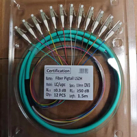 Precio de fábrica Paquete de fibra óptica 12 Fibra 12 piezas Fibra Pigtail LSZH 0,9mm SM 1,5 m FTTH G652D Fibra Optica Pigtails