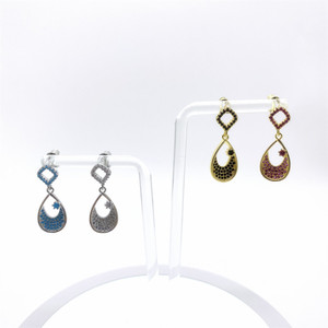 Boucles d'oreilles pendantes en argent sterling S925, micro-pavé de diamants, bijoux de fête pour femmes, boucles d'oreilles tendance, design géométrique en forme de U - Product Image 3
