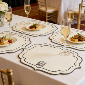 Hochwertige Maßgefertigte Stoff-Tischsets für Gewerbliche Gastronomie, Bestickte Boho-Hochzeits-Tischsets - Product Image 2
