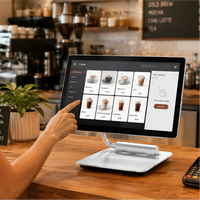 Terminal de point de vente Android 15,6 pouces à écran tactile unique, angle réglable, avec certification Google GMS, en alliage d'aluminium