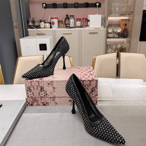 Jimmy - Tacones Altos de Moda de Alta Calidad con Malla y Pedrería, Diseño de Lágrima, Tacón Delgado, ¡Venta Caliente! - Product Image 5