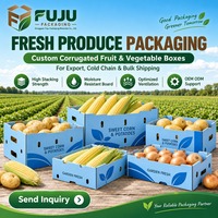 FUJU High-End Ecologische, Robuuste Golfkartonnen dozen voor gebruik in de landbouw/fruit/groente-industrie, met aangepaste logo-druk