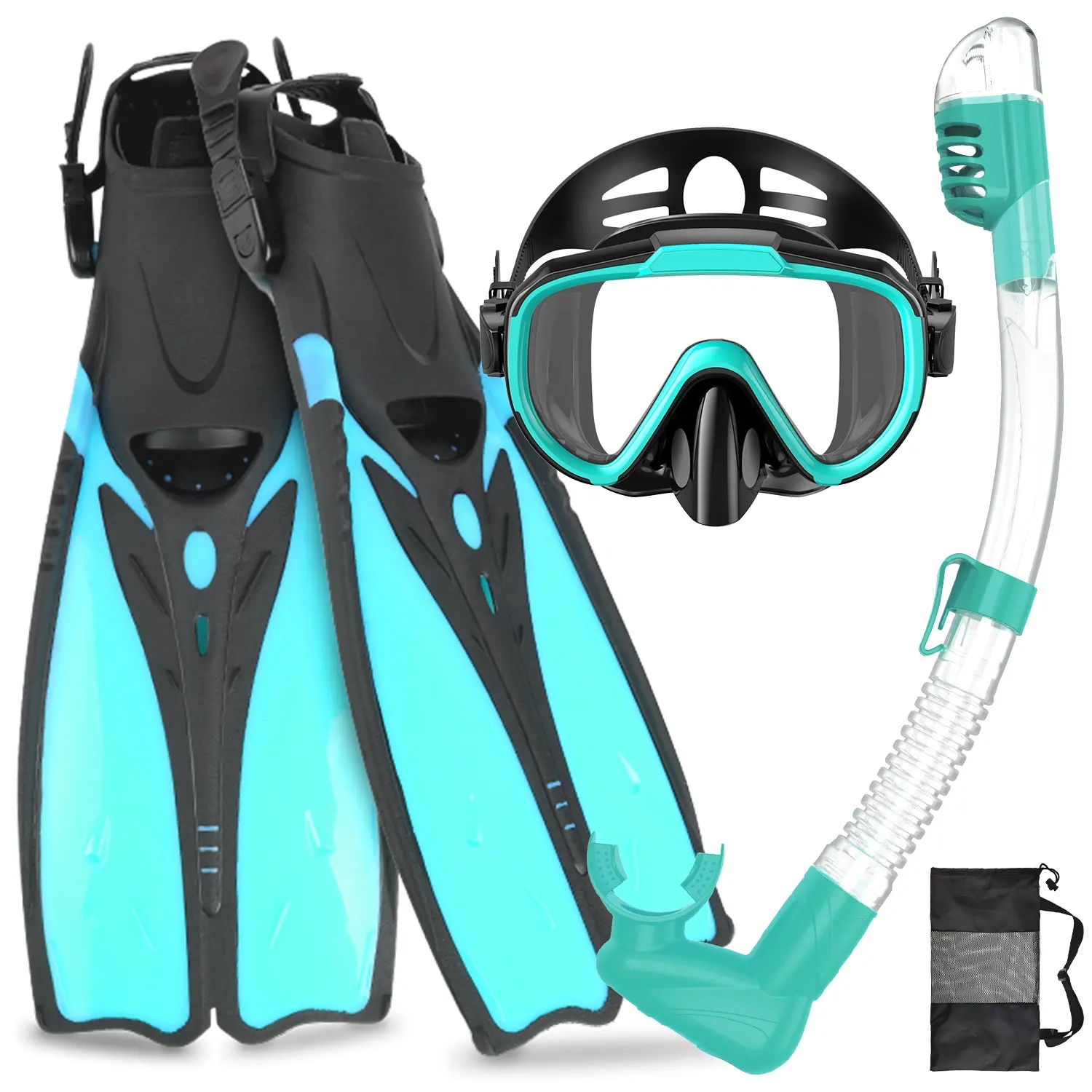 새로운 다이빙 고글 마스크 스쿠버 스노클링 키트 수영 플리퍼 핀이있는 스노클 세트 성인 다이빙 장비