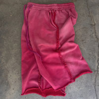 Shorts en velours délavé pour homme, coupe brute, franges, poches plaquées, taille élastique, style Y2K grunge vintage