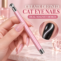 Outil magnétique œil de chat double tête pour nail art, bâtonnet magnétique professionnel pour vernis à ongles, accessoire de manucure DIY pour salon, vente en gros personnalisée
