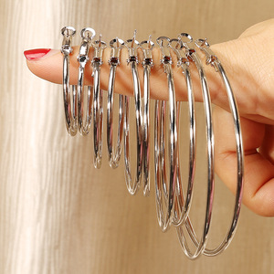Nouvelle Collection Grandes Boucles d'Oreilles Créoles Cercles Exagérés Lisses <span class=keywords><strong>Or</strong></span> Rondes Tendance pour Femmes - Product Image 1