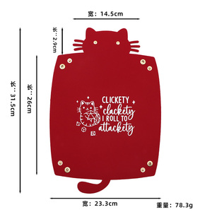 Bandeja de Cuero Sintético con Diseño de Gato, Organizador de Escritorio, Bandeja <span class=keywords><strong>para</strong></span> Joyas, Caja <span class=keywords><strong>para</strong></span> Monedas y Llaves, Accesorios de Escritorio - Product Image 6