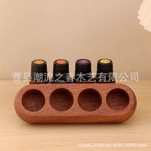 Estante de almacenamiento poroso de madera para aceites esenciales, soporte para botellas de aromaterapia, estante para lápices labiales, estante para tubos de ensayo de laboratorio - Product Image 2