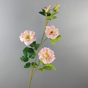 Ramo de Rosas Artificiales Mensuales de Seda con Hojas, Ramo de Novia, Decoración Floral para Bodas - Product Image 6
