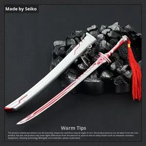 ファントムシルバーブルーカタナウェポンモデルフルメタルクラフトオーナメントスナイパーゲーム彫刻鎧卒業用 - Product Image 4