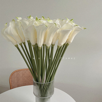 Lys Calla Blanc Fleurs Artificielles À La Main PU Real Touch Fleur pour La Maison De Mariage Graduation De Noël Nouvel An Décorations