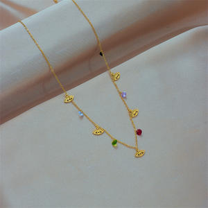 אופנה, זהב 18k מצופה זהב, שרשרת קולר עיניים שרשרות צבע ללא רשע שרשראות לנשים - Product Image 3