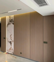 Panneau acoustique intérieur en WPC, lambris composite bois-plastique, revêtement mural imperméable et ignifuge, installation facile, pour espaces commerciaux et résidentiels