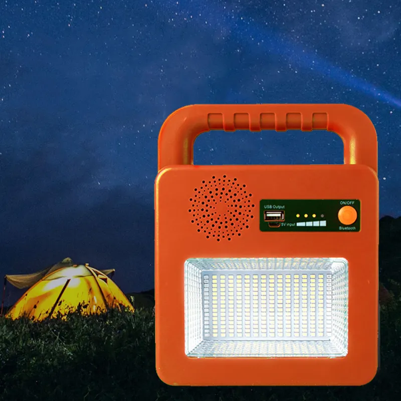 Solar Camping Light Portable Music Flashlight LED Lamps and Lanterns Mobilephone USB Charger SOS Alarm Solar Rechargeable Light