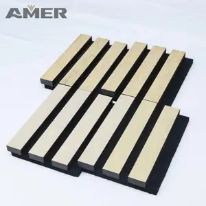AMER OEM制造商吸音板扩散墙隔音板条木质纤维吸音板隔音墙板