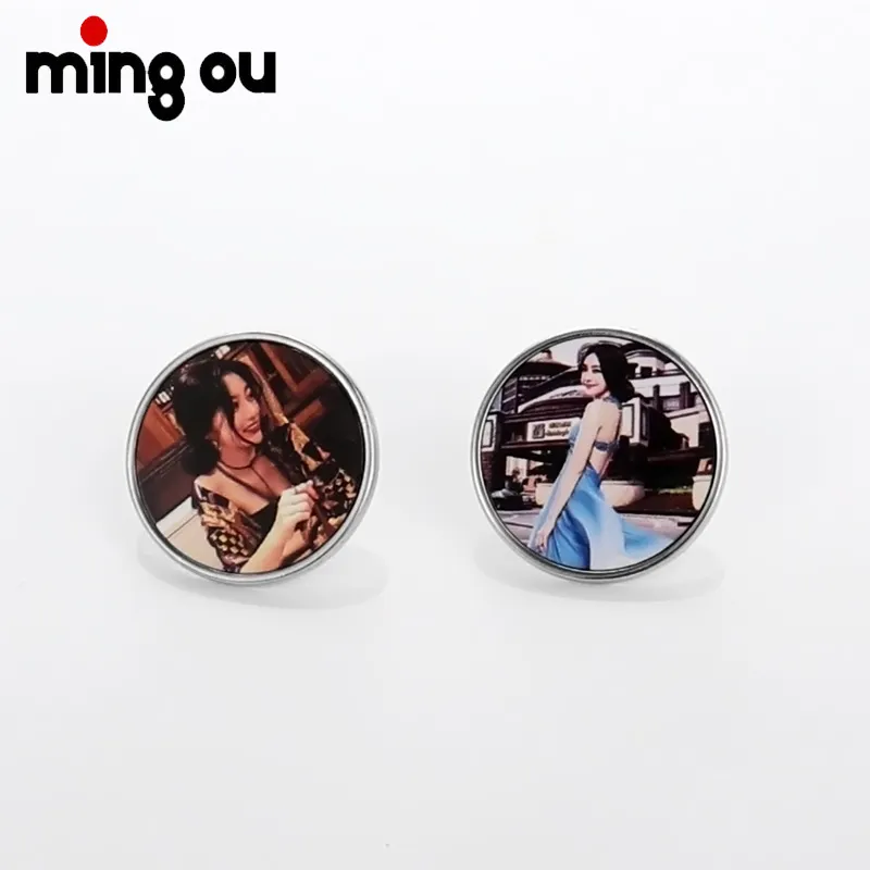 Blank Star Heat Transfer Printing Metal Round Badge Sublimation Button Badge
