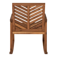 Fauteuil à bascule classique en bois d'acacia massif couleur naturelle pour jardin, patio, plage, restaurant, cour et balcon (vente en gros)