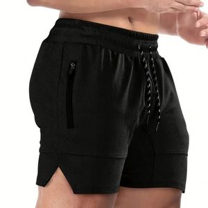 Men's Summer Sporty Board Shorts Polyester/Cotton Solid Breathable Eco-Friendly <b>Windproof</b> Drawstring Closure Mid Waist Pockets - Product Image 3
