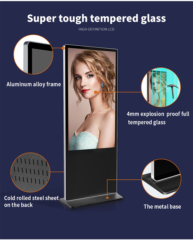 Iphone Shaped Floor Standing LCD Advertising Digital Signage Totem Kiosk