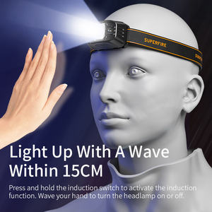 Lampada Frontale LED ad Alta Potenza per Campeggio con Sensore di Movimento, Impermeabile IP44, Leggera, Ricaricabile USB, Fascia Staccabile - Product Image 4