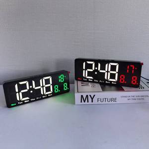 Orologio <span class=keywords><strong>da</strong></span> <span class=keywords><strong>Parete</strong></span> Digitale LED Elettrico con Temperatura, Settimana e Calendario, Alimentato USB, in Materiale ABS, Design Artistico per Soggiorni - Product Image 3