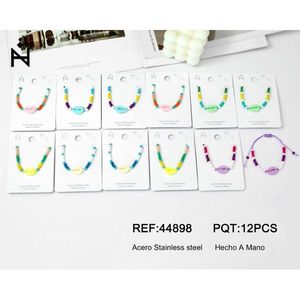 Braccialetto con Perline a Conchiglia in Acciaio Inossidabile, Fatto a Mano, 12 Pezzi, Gioielli Colorati alla Moda - Product Image 1