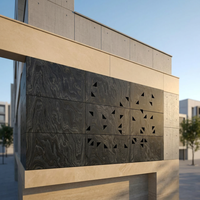 Revêtement mural moderne translucide en pierre naturelle noire ultra-mince de 1 mm, flexible et écologique, poli, en forme de bloc, pour jardin