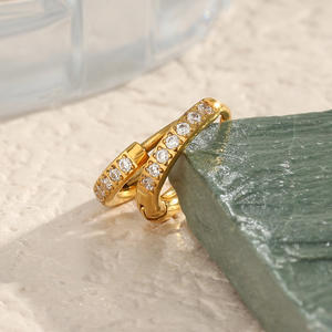 Orecchini a Cerchio con Zirconi e Diamanti CNC in Acciaio Inossidabile per Donne, Gioielli Pendientes Boucle D'oreille Brincos Aretes Joias - Product Image 5