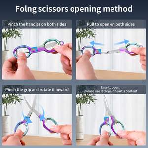 Portable Folding Travel Scissors Mini Stainless Steel Garden Hand <b>Tools</b> <b>Small</b> Pocket-Sized Scissors - Product Image 6