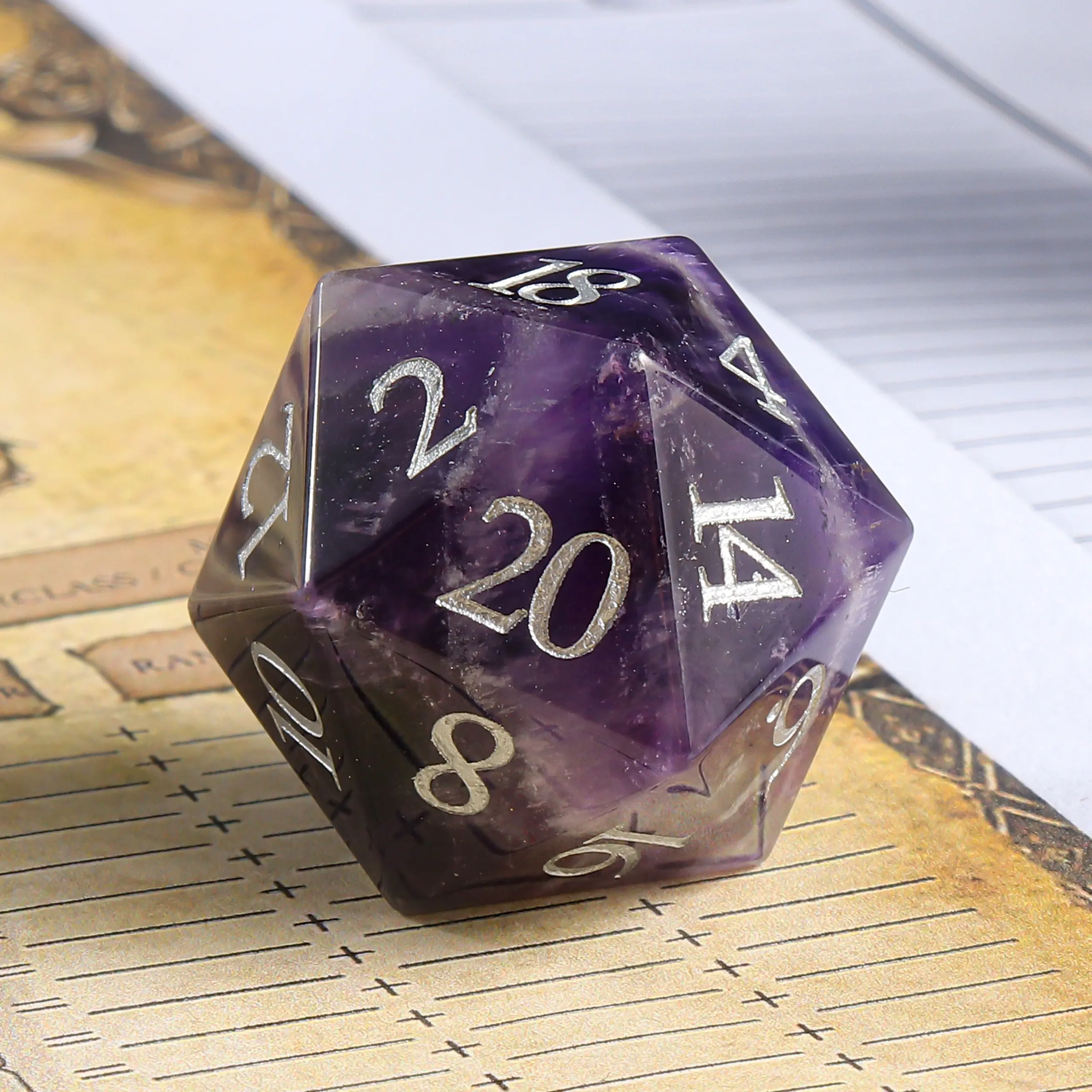 مجموعة أرقام D20 D12 D10 D8 D6 D4 من 7 قطع من الحجر الطبيعي Dungeons And Dragons DND متعددة السطوح RPG