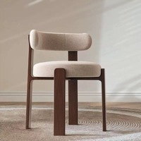 Chaise de salle à manger en bois rembourrée de luxe, style nordique moderne du milieu du siècle, pour restaurant, hôtel, bistrot, usage domestique