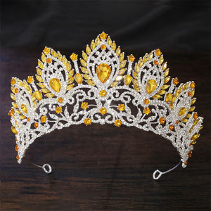 Wow Sheila Wholesale Fashion Luxury Bride Wedding Crown <strong>Tiaras</strong> Color Crystal Rhinestone Alloy Hair Accessories - Product Image 3