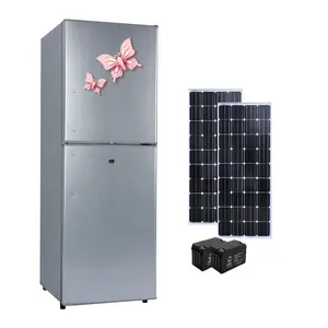 Réfrigérateur à Double porte 198L fonctionnant à énergie solaire réfrigérateur cc avec système hors réseau pratique et efficace
