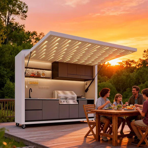 Module de cuisine extérieure avec auvent en alliage d'aluminium, design moderne, portable, pour usage en cour - Product Image 1