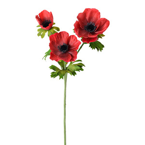 Flores de Anémona Artificiales Laixing, Mezcla de Rojo y Blanco, Seda Realista, Decoración para Bodas y Hogar - Product Image 5