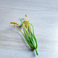 Qibai Groothandel Gepolijste Kristallen Bloem Zijden Kunstbloem Directe Simulatie Kunststof Lelie Bloem Kern 11cm Wit Geel