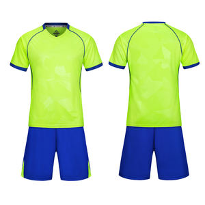 Set jersey sepak bola anak laki-laki dan perempuan, pakaian sepak bola poliester 100% warna-warni desain kustom bersirkulasi latihan sepak bola - Product Image 2