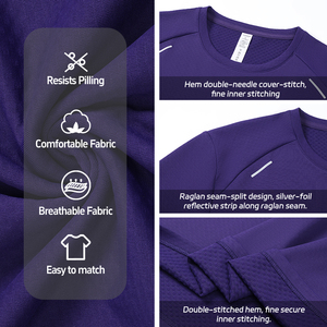 Magliette a Maniche Lunghe per <span class=keywords><strong>Uomo</strong></span> con Logo Personalizzato, Camicie ad Alta Elasticità per Ciclismo all'Aperto - Product Image 3