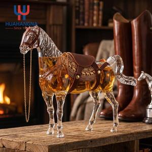 Hand Made Unique 1000ml Crystal Glass Horse Shaped Liquor Whiskey Dispenser Decanter with Saddle for Equestrian Lovers Gift - Product Image 3