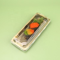 Boîte d'emballage en plastique doré exquis pour biscuits, desserts, sushis, pâtisseries, fournitures de boulangerie avec couvercle transparent, vente en gros