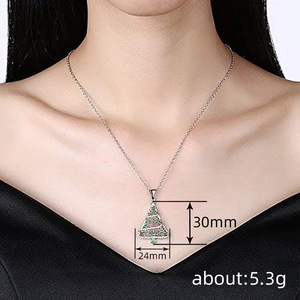 Collana con Ciondolo Albero di Natale per Donne, Gioiello Scintillante con Charm Natalizio, Regalo di Moda - Product Image 4
