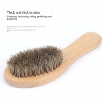 Brosse à chaussures en poils de porc avec manche en bois et fonction de décontamination, fabriquée en Chine