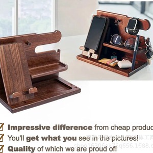Organizador de escritorio de madera con soporte para reloj, teléfono, gafas y llaves, estante de almacenamiento para uso en el hogar y la oficina - Product Image 4