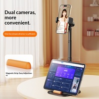 Support de téléphone portable et tablette pliable en alliage personnalisable pour enregistrement vidéo, diffusion en direct et prise de vue mains libres à double caméra