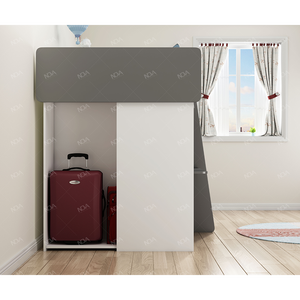 Q & N Ensemble <span class=keywords><strong>de</strong></span> lits jumeaux superposés modernes Meubles en bois massif <span class=keywords><strong>de</strong></span> haute qualité pour chambre d'enfant Armoire peu encombrante pour l'école - Product Image 4