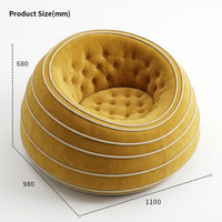 Fauteuil pouf rond moderne avec rembourrage en mousse rebondie, siège de salon inclinable confortable en tissu pour la maison