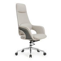 Chaise de bureau exécutive en cuir à dossier haut, moderne, réglable, pivotante et relevable pour PDG et managers