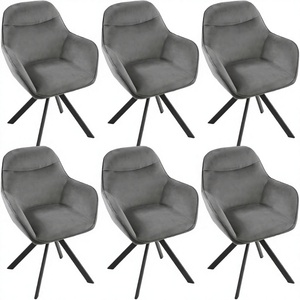 Swivel Linen <b>Dining</b> <b>Chair</b> Soft Seat Eco-Friendly Portable Modern Elegant Curved Backrest Ergonomic <b>Armrests</b> Comfort Home - Product Image 4