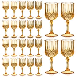 <span class=keywords><strong>Verres</strong></span> à vin vintage jaunes en plastique de 210 ml (7 oz), <span class=keywords><strong>verres</strong></span> à boire incassables, verrerie de mariage, gobelets à <span class=keywords><strong>eau</strong></span> en cristal - Product Image 1
